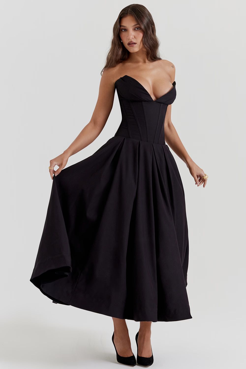 VERONA MIDI DRESS - BLACK